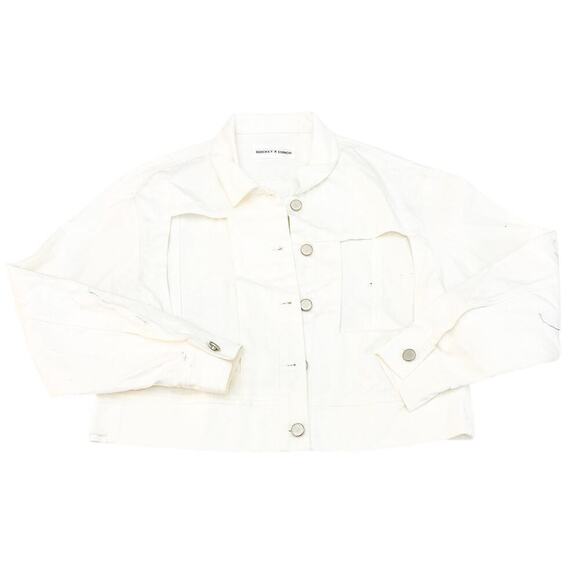 Rocket x Lunch Cutout Designer Denim Jacket White Size Small - Picture 1 of 4